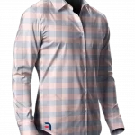 Fikaaro Grey and Pink Checks: Seamless Plaid Pattern Men's Shirt