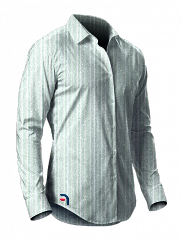 Fikaaro Men Sage Green Striped: Modern Birch Pattern Printed Shirt