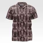 Dark brown Chocolate Damask Seamless Pattern Printed Shirt