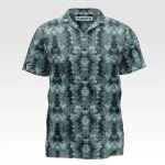 Dark Cyan Damask Seamless Pattern Printed Shirt