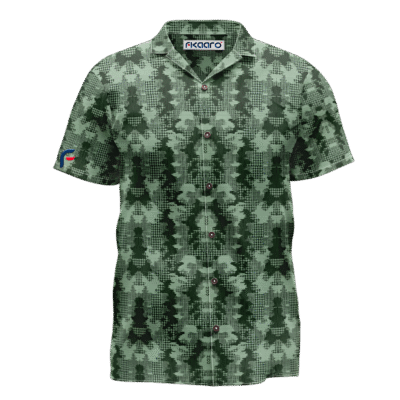 Dark Forest Green Damask Seamless Pattern Printed Shirt